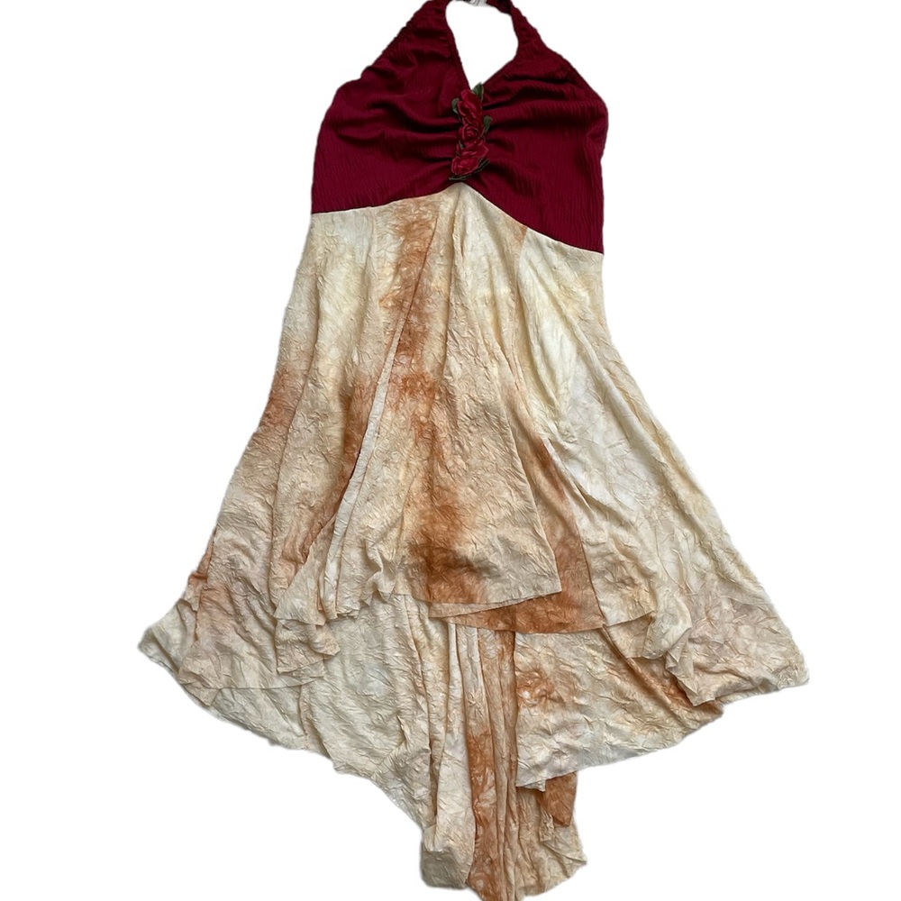 Y2k Fairycore Halloween costume leotard dance asymmetrical high low halter dress